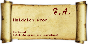 Heidrich Áron névjegykártya